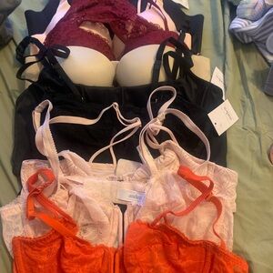 Mix Women's Lace Bralette/bra - Black, burgundy , White, orange, nude, pink
